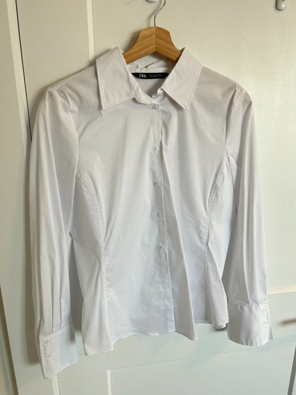 Zara Women's White Blouse - Size Medium